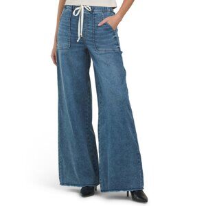 REWASH Light Medium Relaxed Wide Leg Jeans